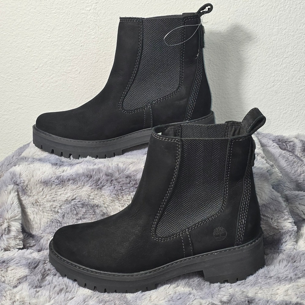 New Timberland Courmayeur Valley Chelsea‎ Boots Black Nubuck A1J66 Womens 6